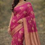 Women's Art Silk Pink Saree