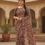Georgette Printed Sarees for Women with Blouse Piece