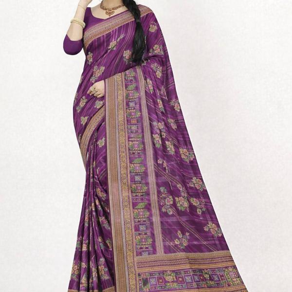 Georgette Printed Sarees for Women with Blouse Piece