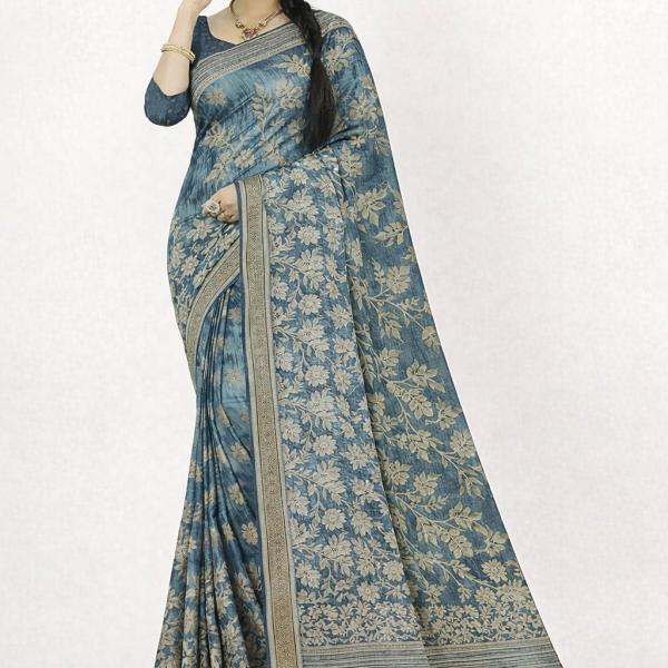 Georgette Printed Sarees for Women with Blouse Piece