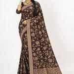 Georgette Printed Sarees for Women with Blouse Piece