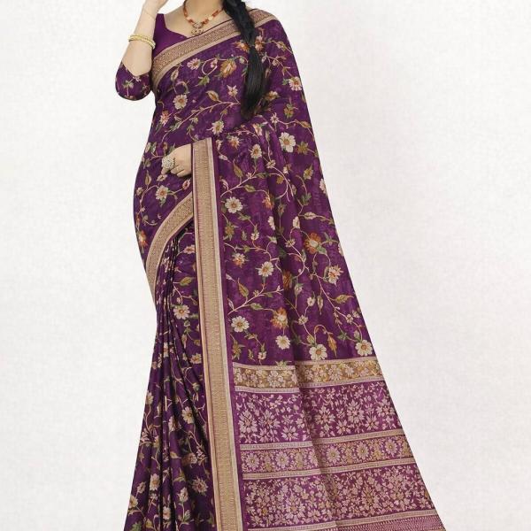 Georgette Printed Sarees for Women with Blouse Piece
