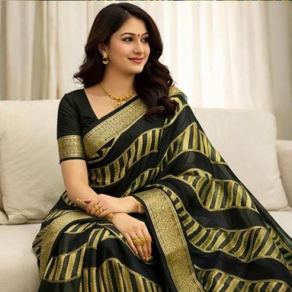 Georgette Printed Sarees for Women with Blouse Piece