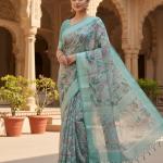 Georgette Printed Sarees for Women with Blouse Piece