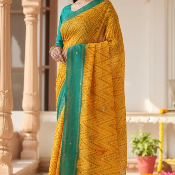 Georgette Printed Sarees for Women with Blouse Piece
