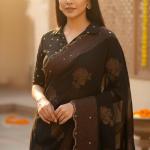 Georgette Printed Sarees for Women with Blouse Piece