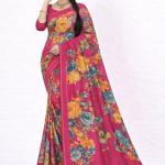 Georgette Printed Sarees for Women with Blouse Piece