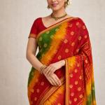 Georgette Printed Sarees for Women with Blouse Piece(MULTICOLOUR)