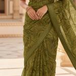 Georgette Printed Sarees for Women with Blouse Piece
