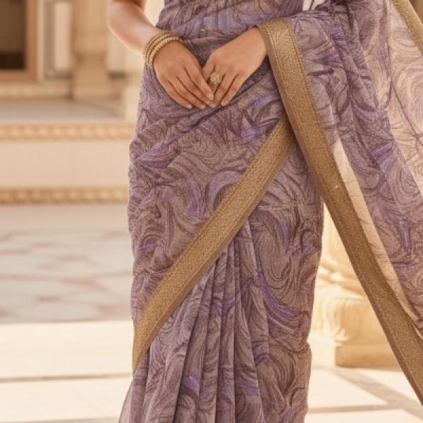 Georgette Printed Sarees for Women with Blouse Piece