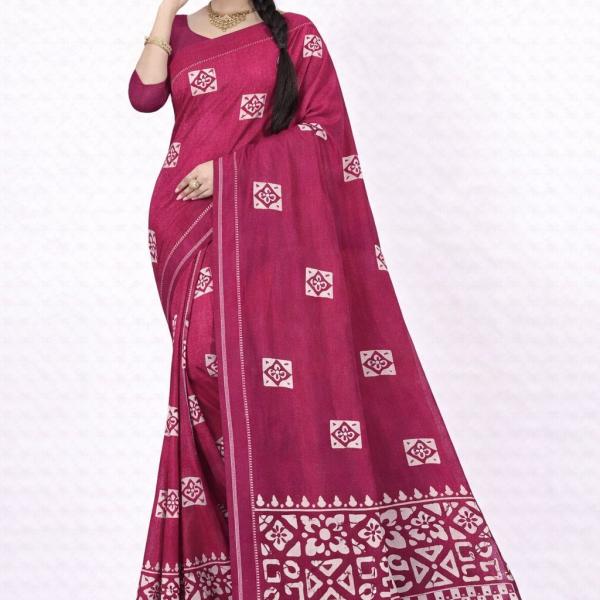 Cotton Saree with White Warli Art Print | Soft Handcrafted Cotton Fabric | Lightweight and Comfortable Saree for Women