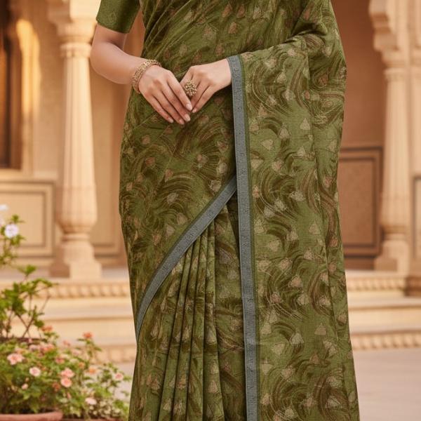 Georgette Printed Sarees for Women with Blouse Piece