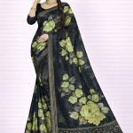 Georgette Printed Sarees for Women with Blouse Piece