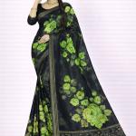 Georgette Printed Sarees for Women with Blouse Piece