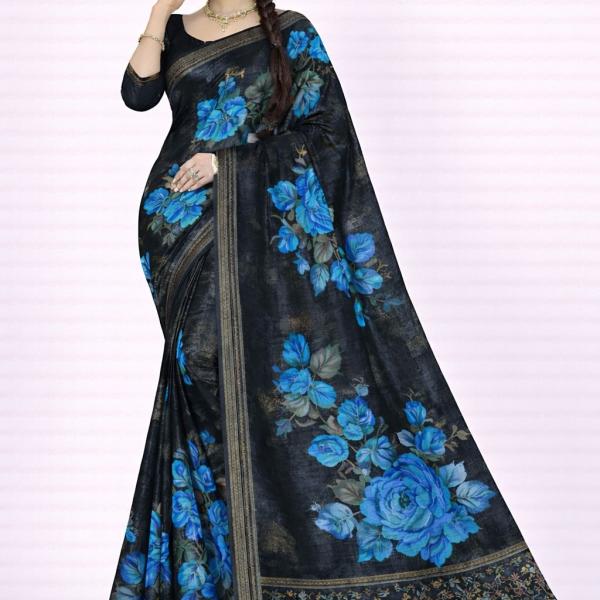 Georgette Printed Sarees for Women with Blouse Piece
