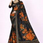 Georgette Printed Sarees for Women with Blouse Piece