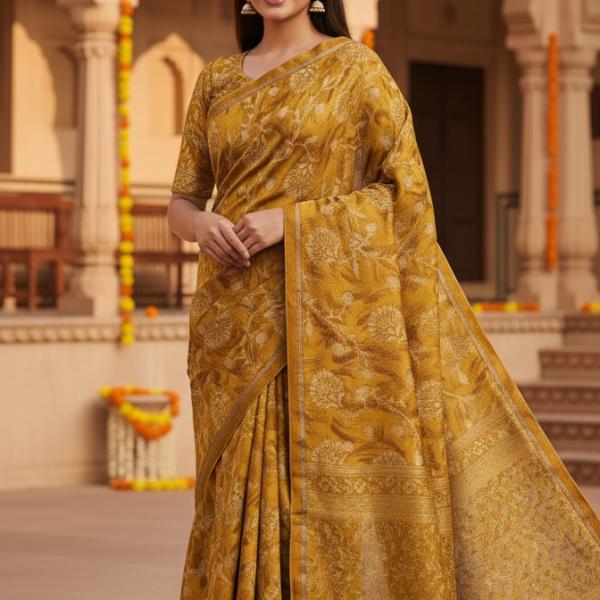 Georgette Printed Sarees for Women with Blouse Piece