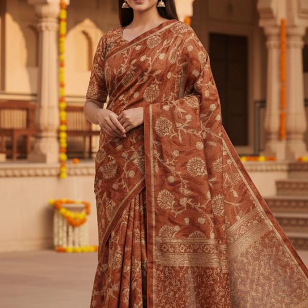 Georgette Printed Sarees for Women with Blouse Piece
