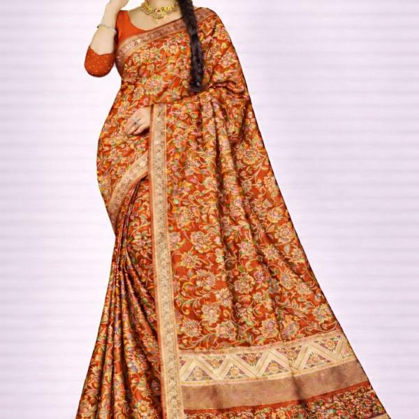 Georgette Printed Sarees for Women with Blouse Piece
