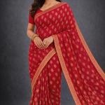 Georgette Printed Sarees for Women with Blouse Piece