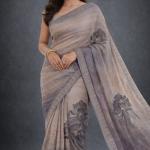 Georgette Printed Sarees for Women with Blouse Piece