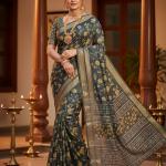 Georgette Printed Sarees for Women with Blouse Piece