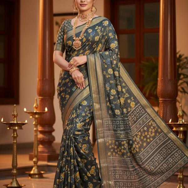 Georgette Printed Sarees for Women with Blouse Piece