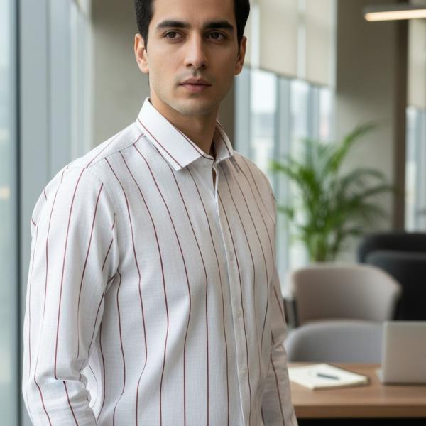 Slim Fit Striped Lining Cotton Full Sleeve Casual Shirts for Men