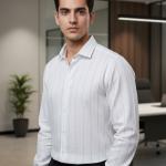 Slim Fit Striped Lining Cotton Full Sleeve Casual Shirts for Men