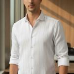 Slim Fit Striped Lining Cotton Full Sleeve Casual Shirts for Men