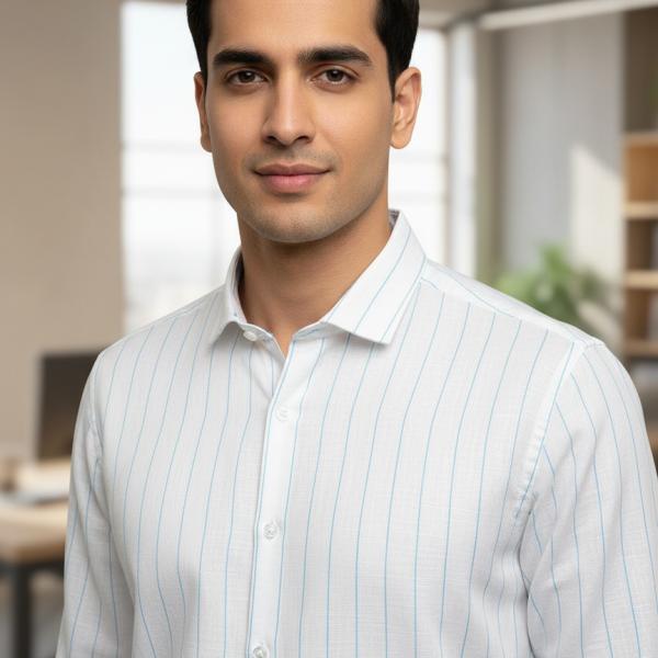 Slim Fit Striped Lining Cotton Full Sleeve Casual Shirts for Men