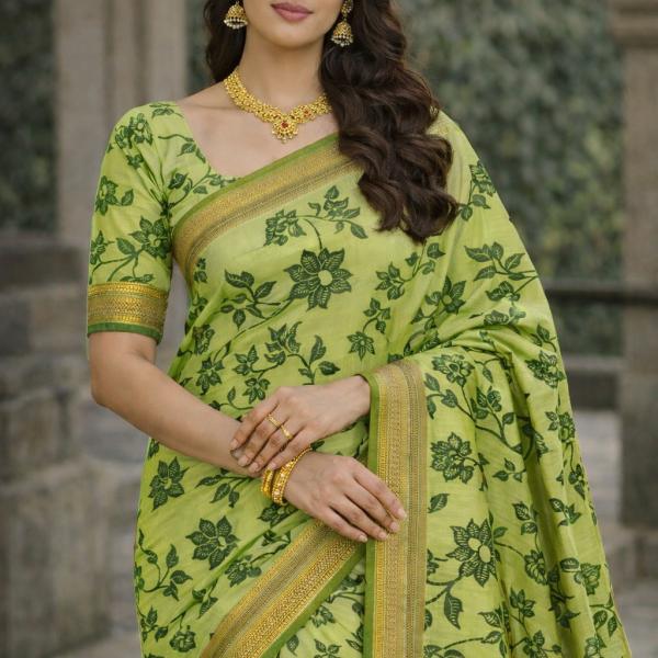 Georgette Printed Sarees for Women with Blouse Piece