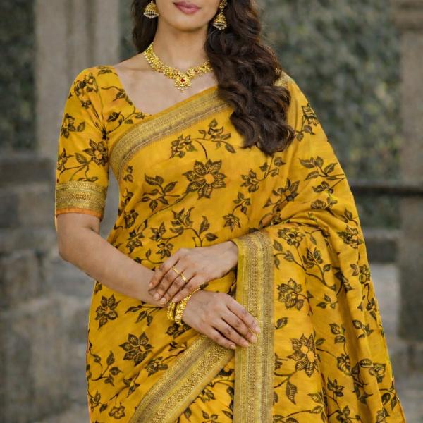 Georgette Printed Sarees for Women with Blouse Piece