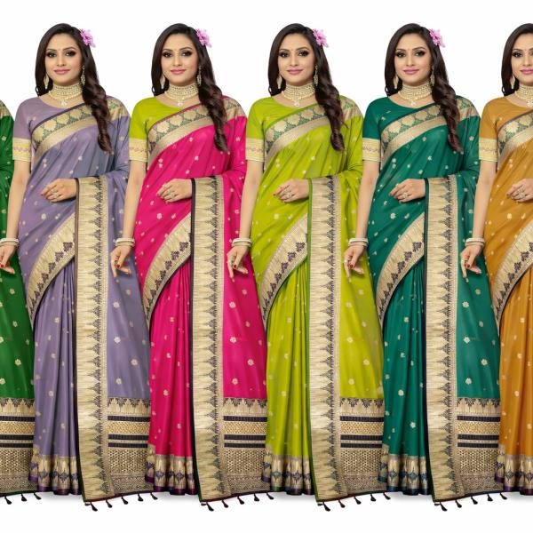 Women's Paithani Silk Saree With Unstitched Blouse