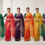 Women's kathpadar   Silk  Saree With Blouse Piece