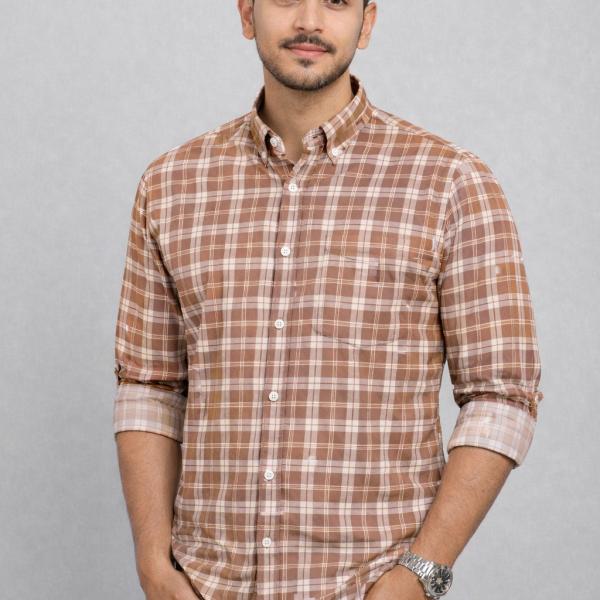 Premium Men's Stylish Check Shirt-Regular Fit