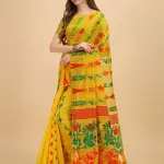  Cotton Linen Dhakai Jamdani Woven Designer Saree