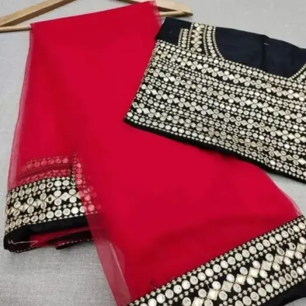 Women's FANCY MIRROR Saree