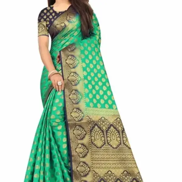 Women's cotton silk multicolour Saree