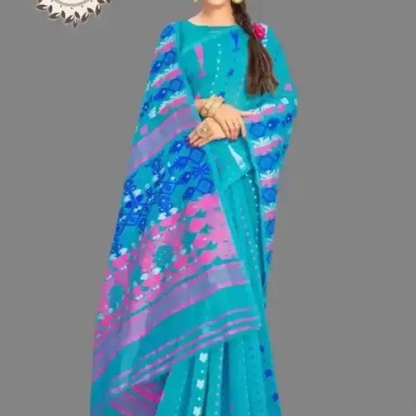  Jamdani Dhakai Designer Cotton Silk Jaquared Saree