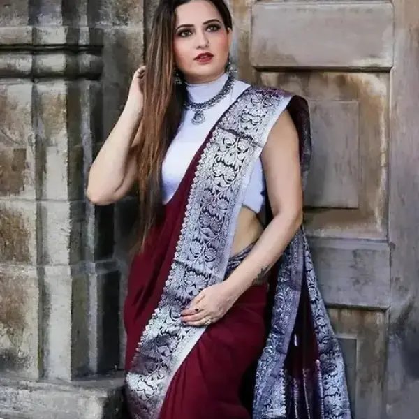  Silk sky Saree