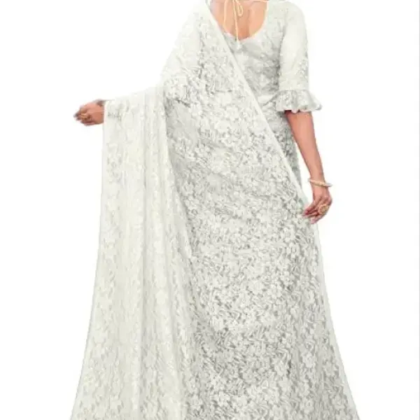 Ami White Rasal Saree