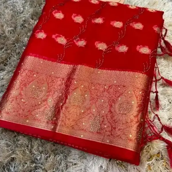 Organza Stone Work Saree