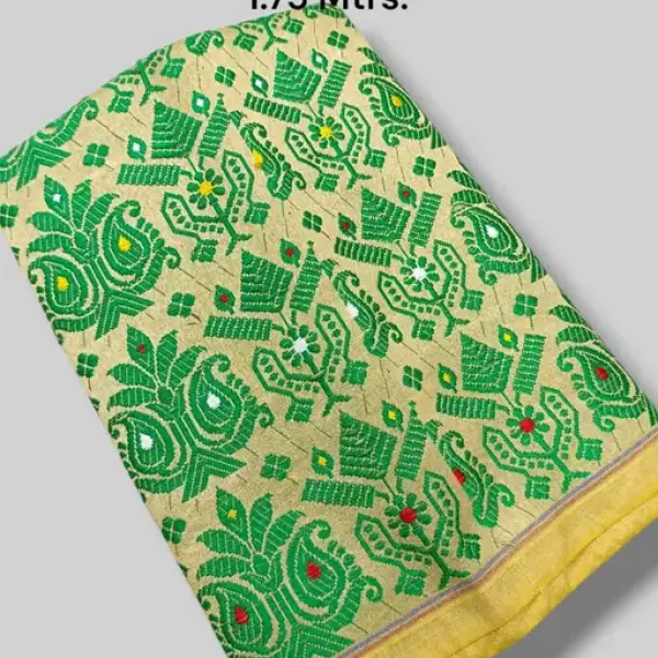  Traditional Assamese Art Muga Silk Fancy Mekhala Handloom Woven