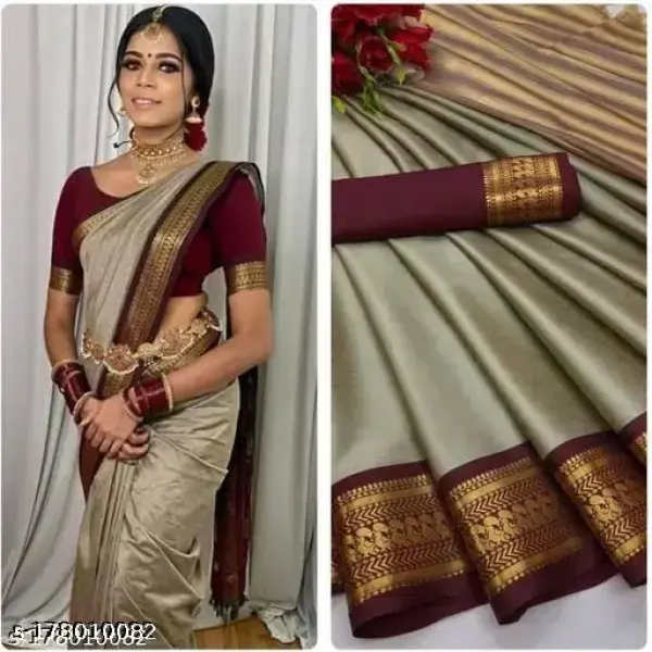 Silk Cream Tassels and Latkans Saree