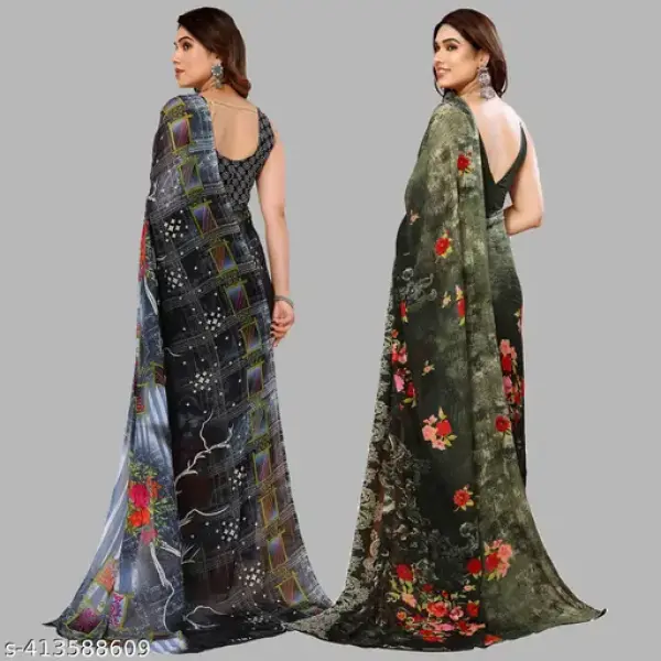  Printed Daily Wear Georgette Sarees