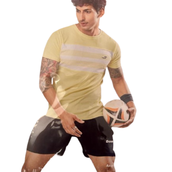SPORTZFIT   ROUND NECK  T SHIRT Pink and Yellow