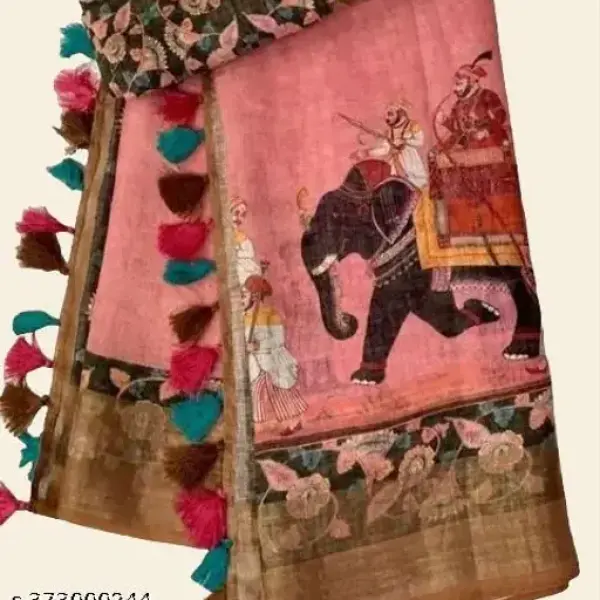 Designer Linen Cottan Saree