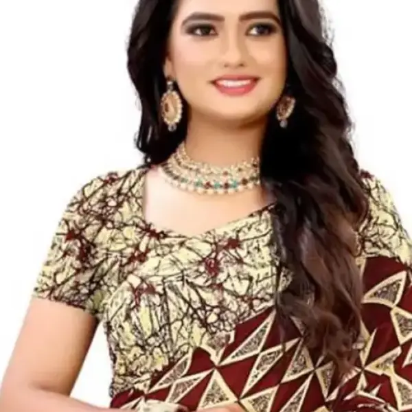  Kanooda Prints Fancy Women's Georgette Printed Saree