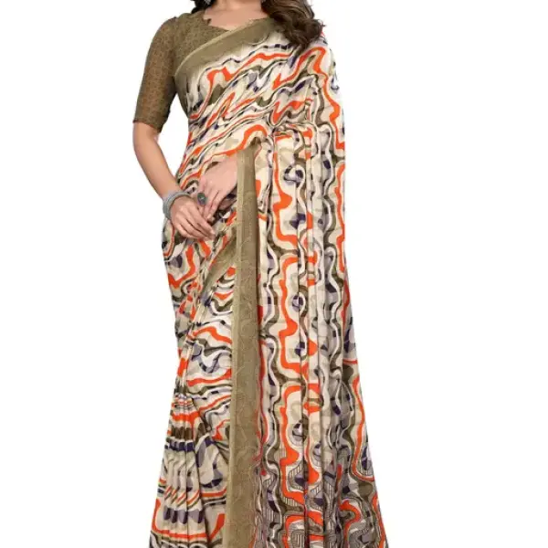  Enterprises Women's Desinger Printed Trendy Georgette Saree